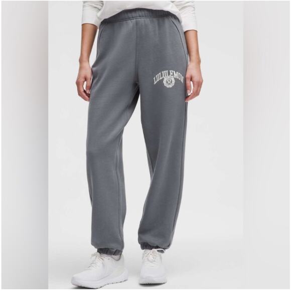 Lululemon Pants Womens Small Solar Grey Scuba Graphic Jogger Oversized Mid Rise - Picture 1 of 14